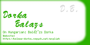 dorka balazs business card